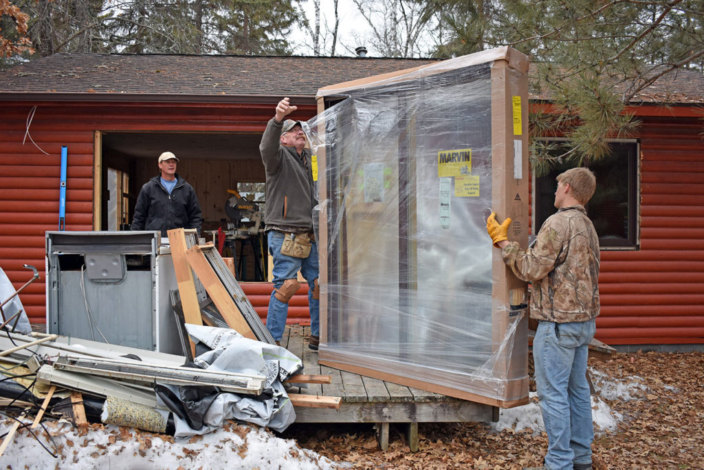 Guests are going to love the new sliding glass doors on Cabin 14.