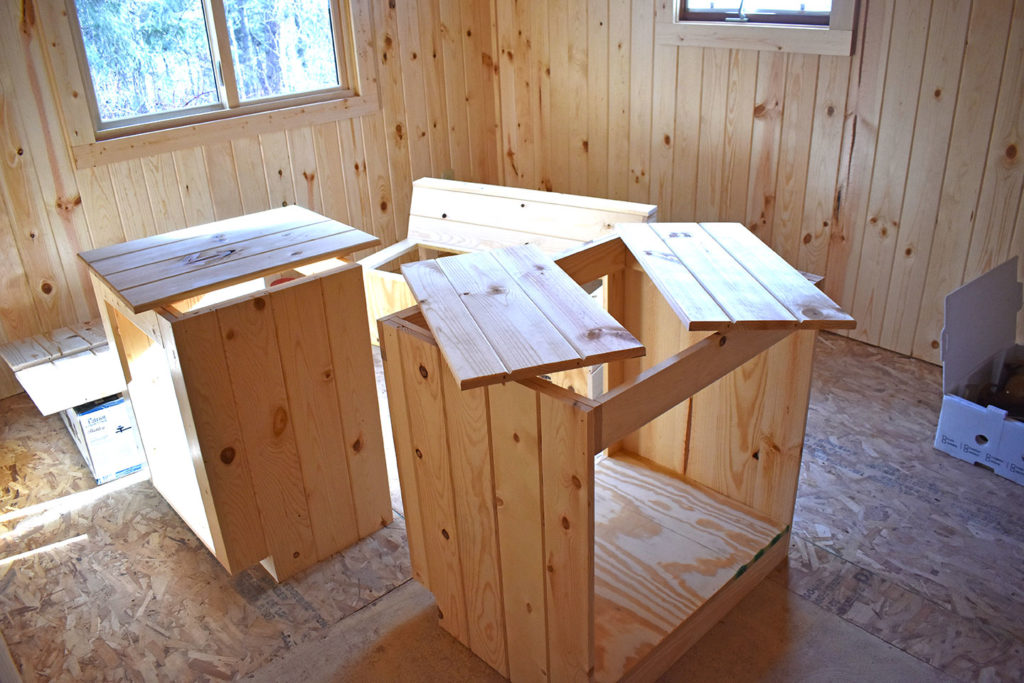 Getting the new cabinets ready for Cabin 14